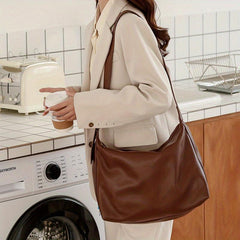 Large Capacity Crossbody Bag Soft PU Leather Hobo Bag