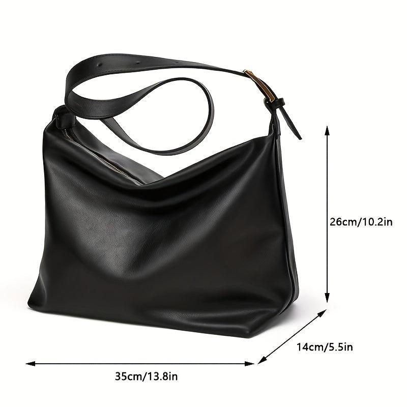Large Capacity Crossbody Bag Soft PU Leather Hobo Bag