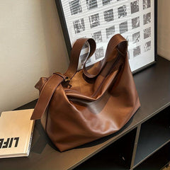 Large Capacity Crossbody Bag Soft PU Leather Hobo Bag
