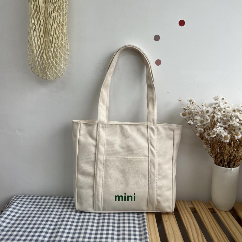 Letter Print Canvas Handbag All Match Storage Shoulder Bag