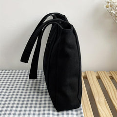 Letter Print Canvas Handbag All Match Storage Shoulder Bag