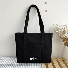 Letter Print Canvas Handbag All Match Storage Shoulder Bag