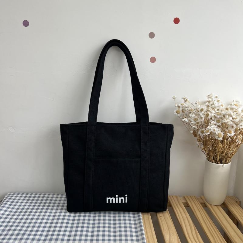 Letter Print Canvas Handbag All Match Storage Shoulder Bag