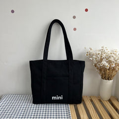 Letter Print Canvas Handbag All Match Storage Shoulder Bag