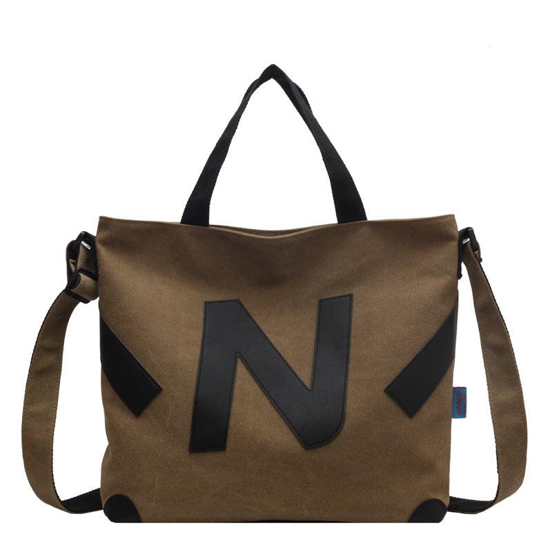 Canvas Tote Bag Letter Pattern Shoulder Bag Women's Handbag