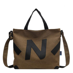Canvas Tote Bag Letter Pattern Shoulder Bag Women's Handbag