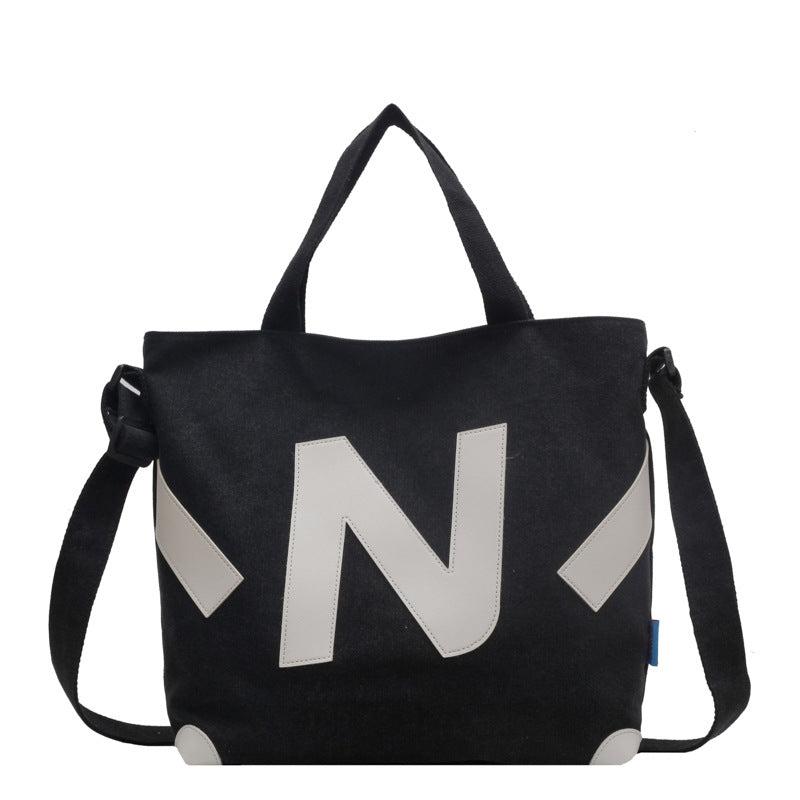 Canvas Tote Bag Letter Pattern Shoulder Bag Women's Handbag