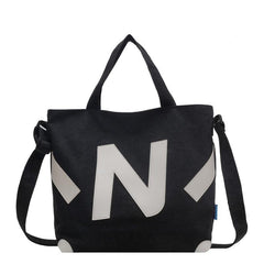 Canvas Tote Bag Letter Pattern Shoulder Bag Women's Handbag