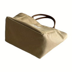 Canvas Lunch Bag Tote Bag Portable Handbag Button Closure