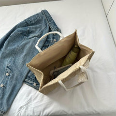High Bow Decor Top Handle Tote Bag Lightweight Shoulder Bag