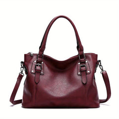 Vintage Tote Satchel Bag Solid Shoulder Bag All Match Bag