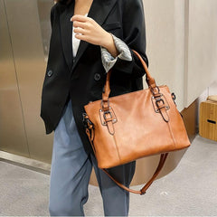 Vintage Tote Satchel Bag Solid Shoulder Bag All Match Bag