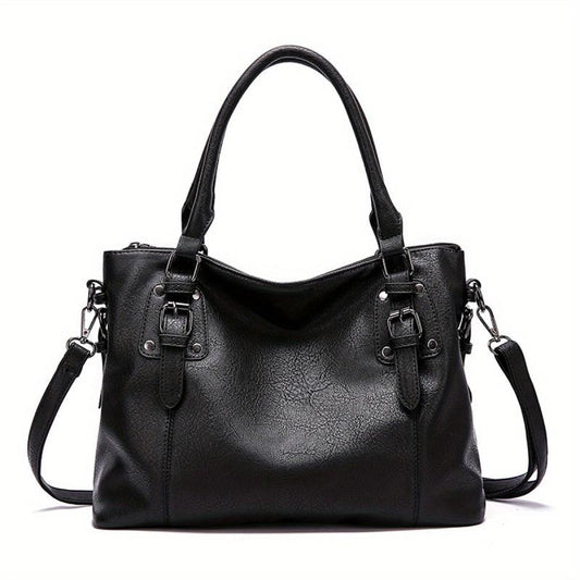 Vintage Tote Satchel Bag Solid Shoulder Bag All Match Bag