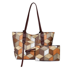 Colorful Plaid Tote Handbag Large Capacity Stylish Bag