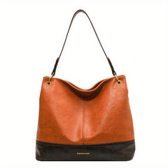Vintage Contrast Hobo Bag Large Capacity Tote Bag Women's Shoulder Bag