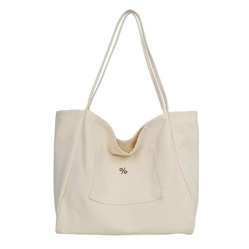 Minimalist Canvas Tote Shoulder Bag Large Capacity Lightweight Handbag