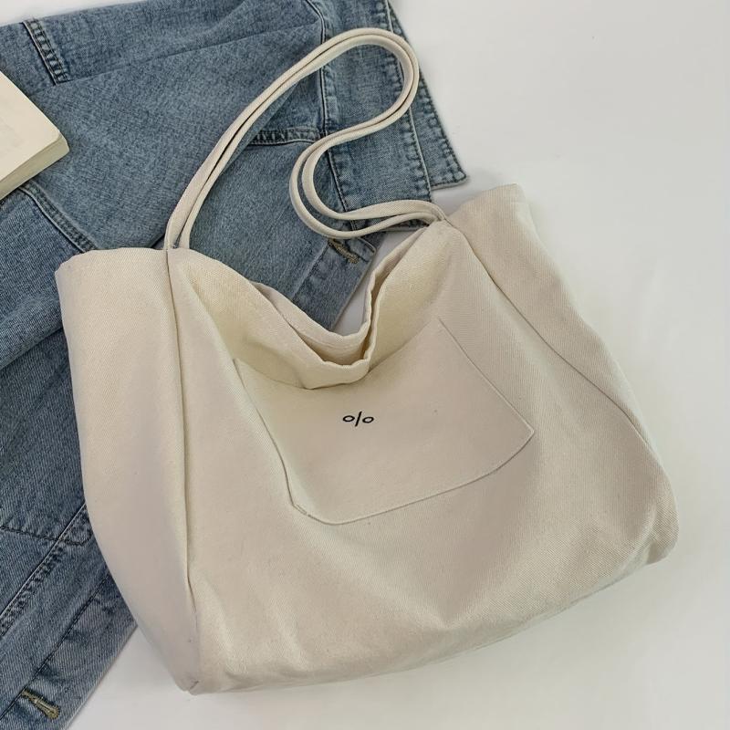 Minimalist Canvas Tote Shoulder Bag Large Capacity Lightweight Handbag