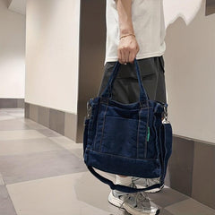 Large Capacity Denim Tote Bag Lightweight Shoulder Bag