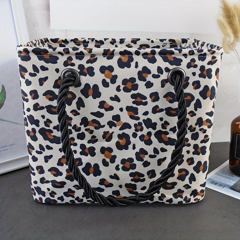Leopard Pattern Tote Bag Women's Beach Bag with Fixed Straps