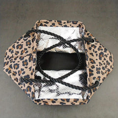 Leopard Pattern Tote Bag Women's Beach Bag with Fixed Straps