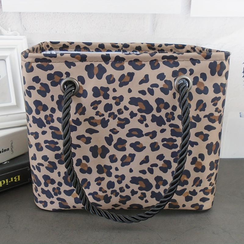 Leopard Pattern Tote Bag Women's Beach Bag with Fixed Straps