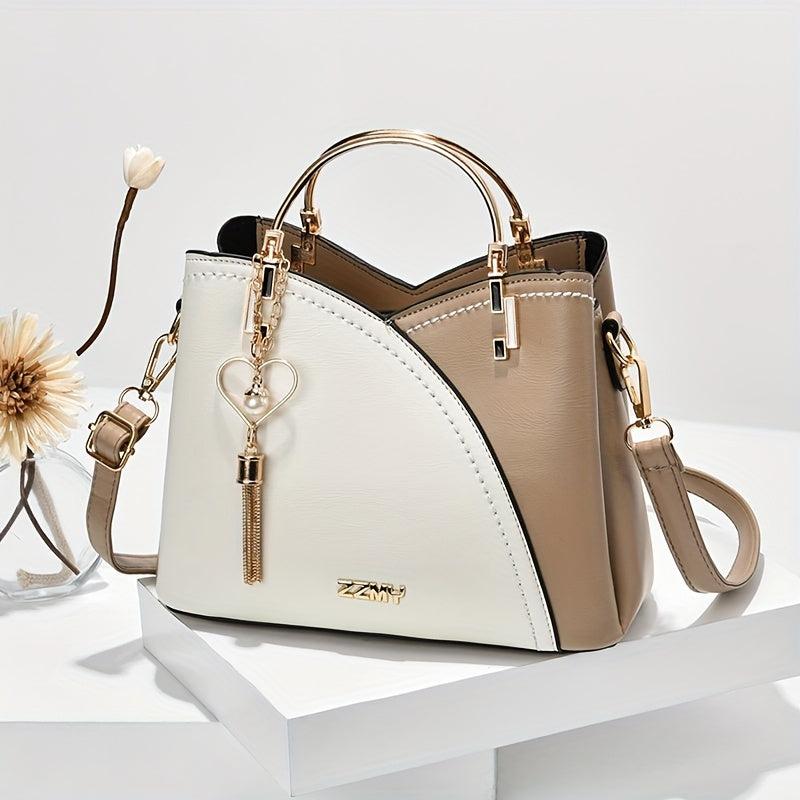 Matching Tote Bag PU Leather Satchel Bag