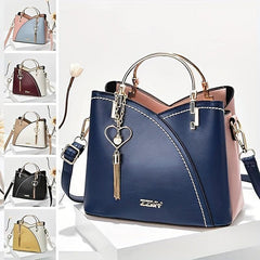 Matching Tote Bag PU Leather Satchel Bag