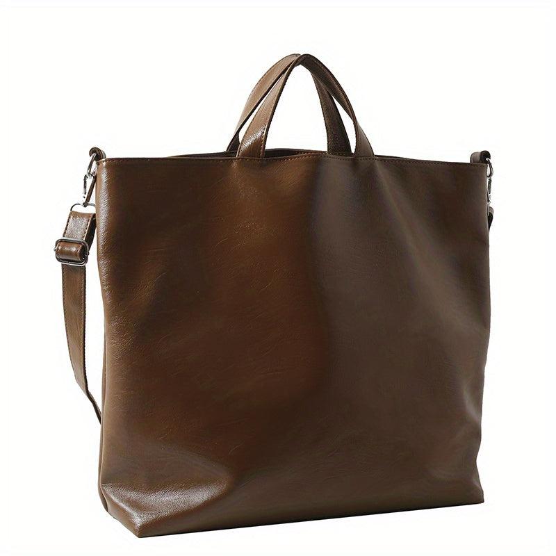 Retro Style Tote Bag Large Capacity Crossbody Bag PU Leather Handbags
