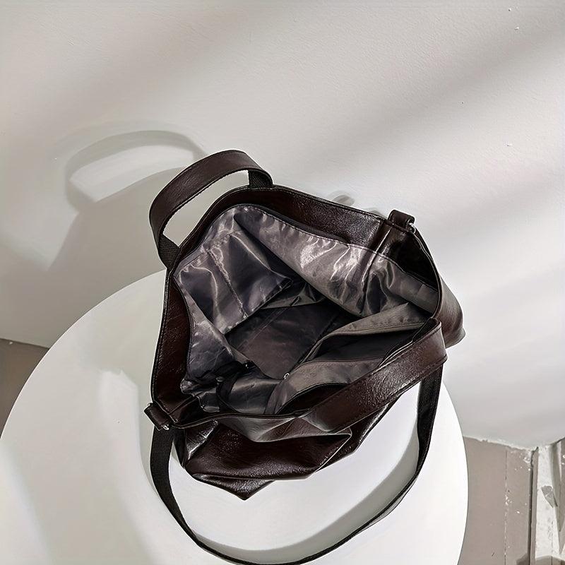Retro Style Tote Bag Large Capacity Crossbody Bag PU Leather Handbags