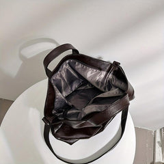 Retro Style Tote Bag Large Capacity Crossbody Bag PU Leather Handbags