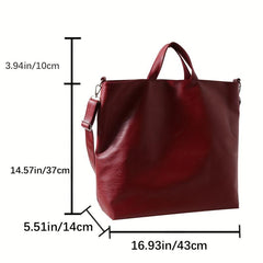 Retro Style Tote Bag Large Capacity Crossbody Bag PU Leather Handbags