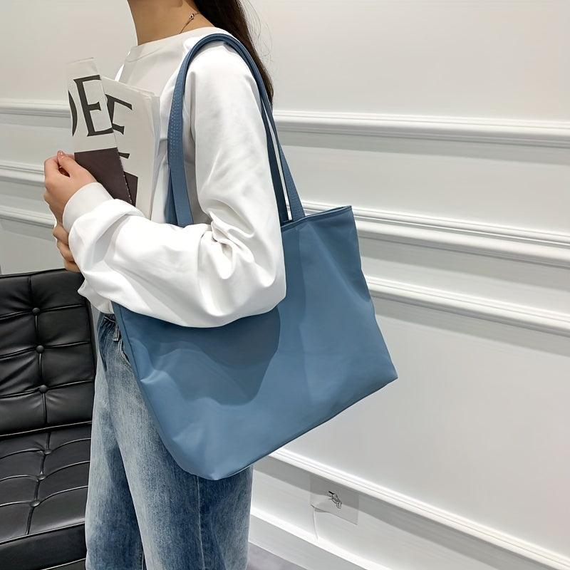 Minimalist Tote Shoulder Bag Letter Print Solid Bag For Work