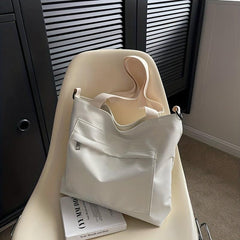 Solid Nylon Tote Bag Women's School & Work Handbag Large Capacity Crossbody Bag