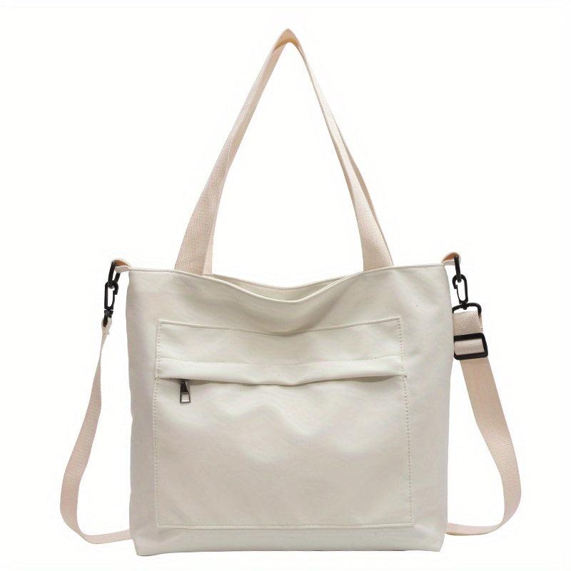 Solid Nylon Tote Bag Women's School & Work Handbag Large Capacity Crossbody Bag