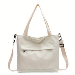 Solid Nylon Tote Bag Women's School & Work Handbag Large Capacity Crossbody Bag