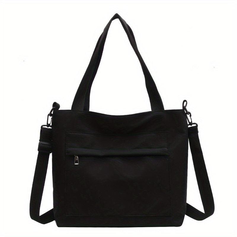 Solid Nylon Tote Bag Women's School & Work Handbag Large Capacity Crossbody Bag