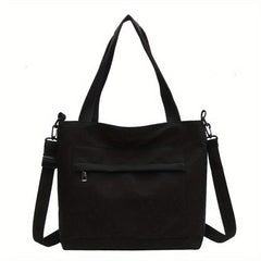 Solid Nylon Tote Bag Women's School & Work Handbag Large Capacity Crossbody Bag