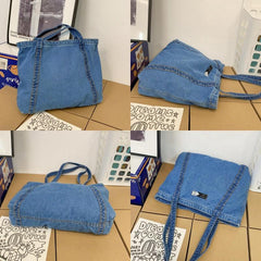 Stylish Denim Tote Bag for Work and School