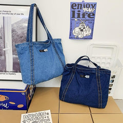 Stylish Denim Tote Bag for Work and School