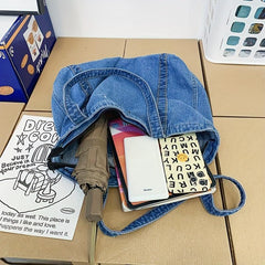Stylish Denim Tote Bag for Work and School