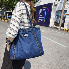 Stylish Denim Tote Bag for Work and School