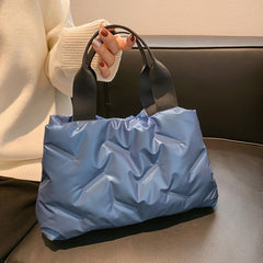 Stylish Puffer Tote Bag Women's Large Handbag Casual Bookbag