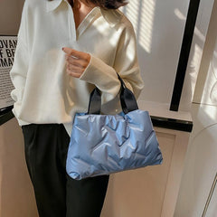 Stylish Puffer Tote Bag Women's Large Handbag Casual Bookbag