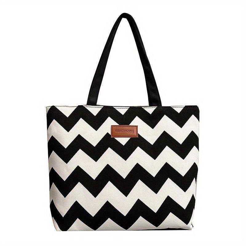 Wave Pattern Tote Shoulder Bag Large Capacity Storage Bag