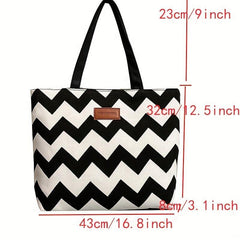 Wave Pattern Tote Shoulder Bag Large Capacity Storage Bag
