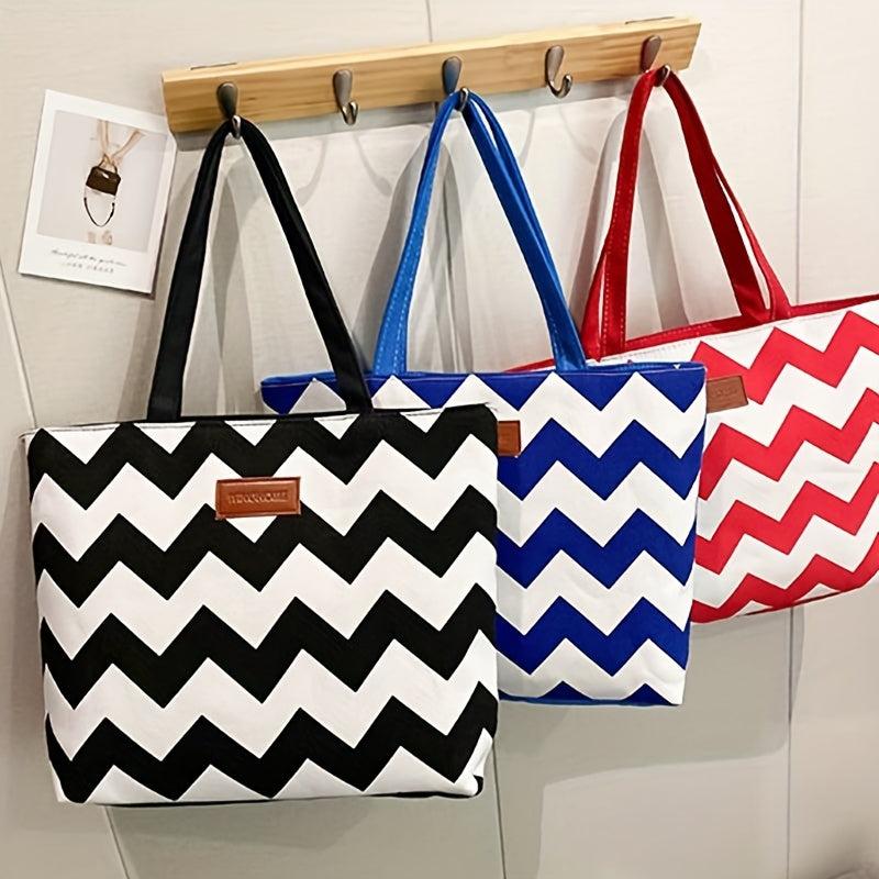 Wave Pattern Tote Shoulder Bag Large Capacity Storage Bag