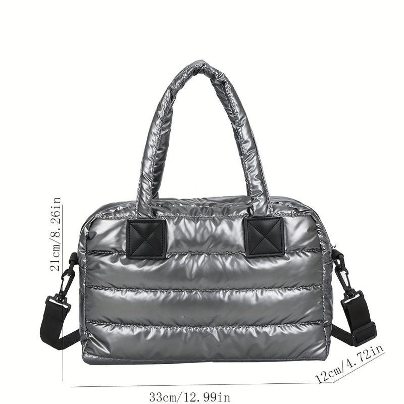 Padded Shoulder Bag Quilted Tote Large Satchel Purse