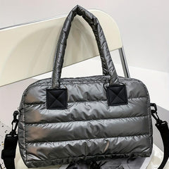 Padded Shoulder Bag Quilted Tote Large Satchel Purse