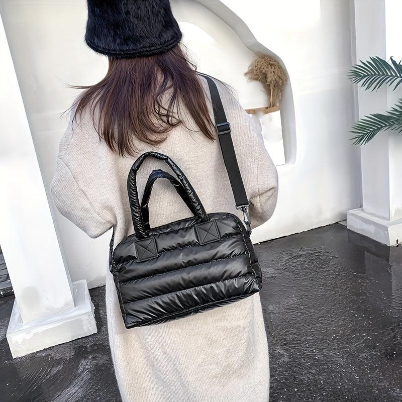 Padded Shoulder Bag Quilted Tote Large Satchel Purse