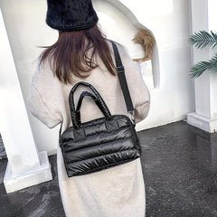 Padded Shoulder Bag Quilted Tote Large Satchel Purse